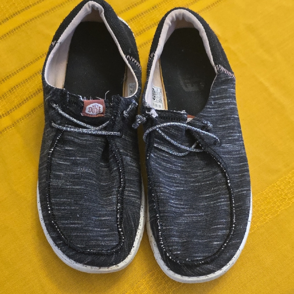 Hey Dude Women's Black & White Knit Casual Slip-On Loafers